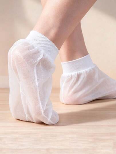 1 Pair Disposable Breathable Foot Cover, Dustproof Isolation Foot Socks, Portable Lightweight Disposable Foot Mask Covers, Clean Convenient Accessory For Daily Home Foot Care Use
