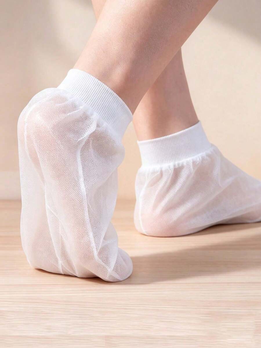1 Pair Disposable Breathable Foot Covers, Dust-Proof Isolation Foot Socks, Portable Lightweight Disposable Foot Mask Covers, Daily Home Foot Care Cleaning Convenient Accessory - Multicolor - View 1