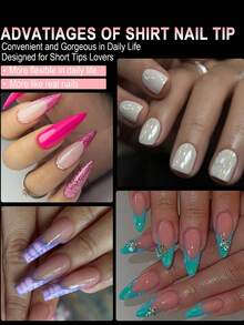 440/550pcs Transparent Soft Gel Semi-Matte Full Coverage Press-On Artificial Nails, Almond, Coffin, Oval Shape, Thickened Front Edge Thin Back Edge, DIY Nail Extension Supplies - Clear - View 6
