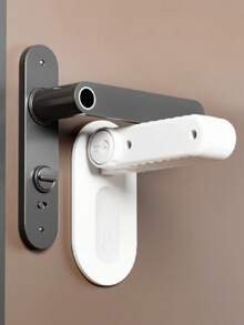 1pc Easy Install Pet Door Handle Safety Lock, Universal Plastic Door Latch, Drill-Free Security Locking System, No Electricity Or Battery Required - A - View 7