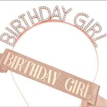 1pc Girl Happy Birthday Star 3D Headband Sash Set For Birthday Party Use - Multicolor - View 6