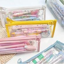 Student Transparent PVC Pencil Case, Large Capacity For Exams, Minimalist Highly Attractive Stationery Box, Waterproof INS Style Pencil Holder, Multiple Colors To Choose From - Multiple - View 11
