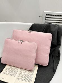 Funda de portátil de lujo minimalista de unicolor, bolsa de almacenamiento para portátil y tableta de varios tamaños, bolsa para ordenador - Rosa Pálido - Ver 5