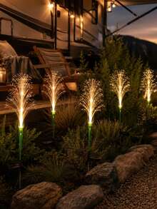 Solar Powered LED Artificial Reed Garden Light, Swaying Fiber Optic Reed Floor Lamp, Waterproof, Suitable For Garden, Yard, Pathway, Plant Decoration, Solar Garden Light, Holiday Party Gift, Christmas - One Size - View 3