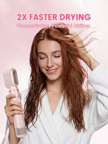 SHEGLAM HAIR Blowout Bliss 多功能造型梳，集吹風、蓬鬆造型、空氣捲髮、吹乾、捲髮、直髮和蓬鬆造型於一體，有效防止毛躁，通用電壓，適合居家旅行造型。 - 粉色 - 查看 2