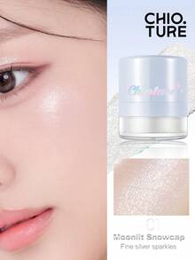 CHIOTURE Galaxy Shimmer 鑽石亮片高光粉，濃郁亮澤珍珠光澤，多用途提亮粉，適用於臉部、內眼角與身體，細緻亮片修容粉，適合初學者 - 01 Moonlit Snowcap - 查看 1
