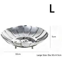 Keranjang Kukus Stainless Steel yang Dapat Diperluas, Rak Kukus Panci Lipat, Baki Kukus Multifungsi, Aksesoris Kukus Dapur Rumah, Kisi Kukus Air untuk Buah, Sayuran, dan Makanan Lainnya - View 12