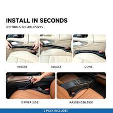 2pcs Car Seat Gap Filler, Soft Foam Universal Fit, Suitable For Car/SUV/Truck, Fills Gap Between Seat And Center Console, Prevents Items From Falling, Unisex Car Accessory, Seat Gap Storage - Multicolor - View 9