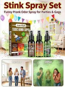 Stink Spray (Set) Funny Prank Joke Toy Smelly Entertainment Spray - A - View 2