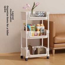 Multi-Layer Rolling Storage Cart With Wheels, Bookshelf Organizer For Toys And Sundries, Floor-Standing Multifunctional Storage Rack For Bathroom, Living Room, Washroom And Home Use - View 4