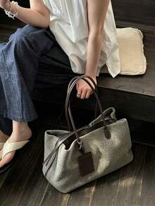 2026 New Large Capacity High-Quality Exquisite Woven Handbag Unique Design Non-Duplicated Versatile Office Commute Shoulder Bag For Women - Green - View 5