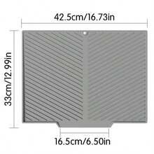 Large Silicone Kitchen Countertop Drip Tray, Heat-Resistant Coffee Bar Mat, Suitable For Espresso Machine, Non-Slip Drainage Mat With Raised Ridges, Suitable For Glass Cups And Kettles, College Dorm Essential - Multicolor - View 14
