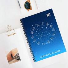 1 Set Minimalist Astronomical Symbol Cover A5 Lined Notebook, Suitable For Learning Summary, After-Class Reflection, Daily Recording, Ideal For Campus Use - A - View 1