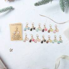 14pcs/7pcs Enamel Lucky Sea Turtle Starfish Dangle Keychain, Golden Metal Lobster Clasp Bag Charm For Purse Summer Ocean Beach Decor Gifts - Multicolor - View 12