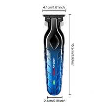 Cortador de Cabelo Elétrico HIENA 1 Peça, Interface USB, Cortador de Cabelo com Lâmina em T, Aparador de Barba Masculino Branco/Preto/Azul/Dourado, Com Escova, Cortador de Cabelo Doméstico - Azul - Visão 10