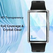 2pcs (1pc Pink + 1pc Transparent) Integrated Case And Film For Band11Pro Tempered Glass Smartwatch Case - 2pcs (1 Pink + 1 Transparent) With Integrated Shell and Film - View 9