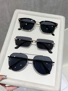 3 pares de gafas de sol de moda para hombre, mezcla perfecta de estilo moderno y encanto vintage, adecuadas para conducir, deportes al aire libre, viajes, vacaciones, fiestas, se adaptan a todas las formas de rostro - Multicolor - Ver 9