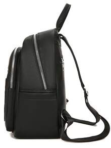 1pc Women's Campus Style Large Capacity Multi-Pocket PU Faux Leather Backpack, New Minimalist Versatile Shoulder Bag For Shopping - Multiple Colors - View 6