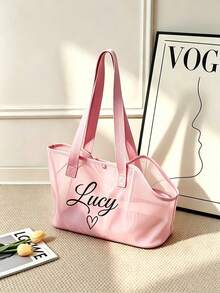 Customizable Pet Mesh Bag, Highly Attractive Breathable Nylon Mesh Pet Travel Bag, Pet Mesh Shoulder Bag, Handbag, Suitable For Small Dogs And Cats, Lightweight And Portable, Multifunctional And Stylish - Multicolor - View 7