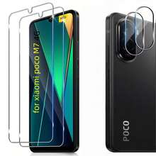 2+2pcs Tempered Glass Screen Protector + Lens Film For Xiaomi Poco F8 Ultra/Poco F8 Pro/Poco M7/Poco M7 Pro/Poco F7/Poco F7 Pro/Poco X8 Pro Max/Poco X8 Pro/Poco C85/Poco C71/Poco X7 Pro/Poco X6 Pro/Poco X6/Poco C65, High-Quality Anti-Scratch Tempered Glass Full Screen Protector, Bubble-Free - Clear - View 18