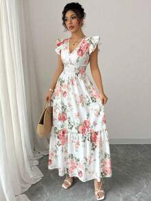 Women Short Dresses - Apricot - View 1