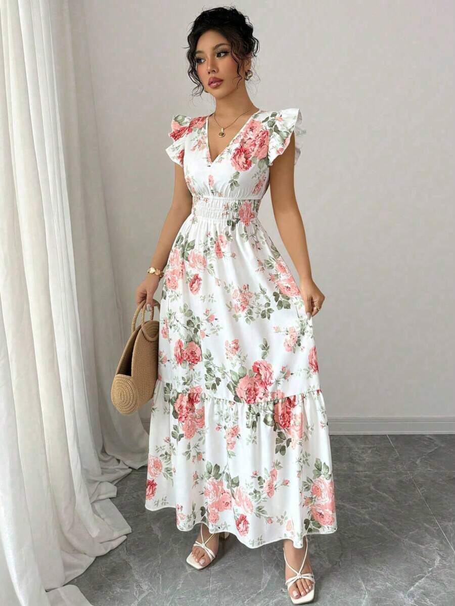 Women Short Dresses - Apricot - View 1