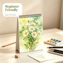 Professional Blank A4 Watercolor Sketchbook, Spiral Bound Flip Cover Drawing Notebook, Plain Art Paper Pad, Back To School Painting Accessory,1pc - Multicolor - View 7