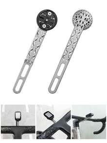 Dudukan Komputer Sepeda Paduan Titanium Cetak 3D ZRACE, Kompatibel dengan Wahoo/Bryton, Dudukan Stang Aerodinamis Terintegrasi (Perak) - Perak - View 1