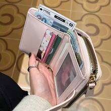Women's Snap Button Zipper Wallet With Multiple Card Slots - Multicolor - View 4