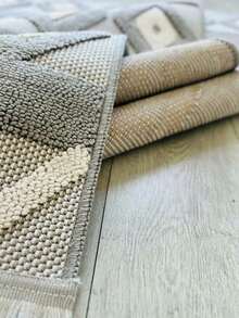 NORA Woven Loop Pile Scandinavian Grey Living Room Rug Kitchen Rug Runner - White - View 4