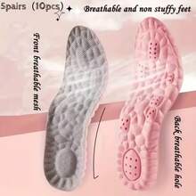 5 Pairs Sports Foam Insoles, Providing Ultra-Soft Comfort, Featuring Exquisite Design Tailored To Foot Shape, Ensuring Comfort For Long-Term Standing, Suitable For Daily Long-Term Use - Pink - View 3