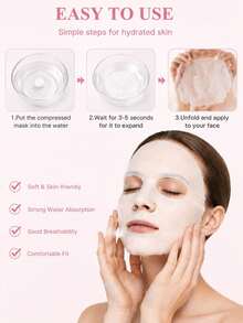 120/100/80/40/30/20/10pcs Individually Packed Compressed Facial Mask Sheet DIY Compressed Mask Pellets Travel Home Use Face Mask Pellets Portable Travel Essential Home Wet Compress Tool For Mask - Multicolor - View 3