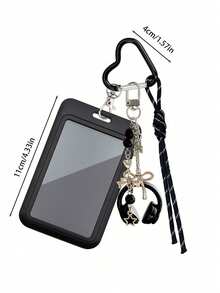 Y2K Card Holder Keychain With Earphone Pendant And Lanyard, Portable ID Badge Holder, Customizable Card Sleeve, Ins-Style Bag Charm, Credit Card Holder, Suitable For School/Work/Office/Daily Use, Unique Birthday Gift, Teacher Gift, Party Gift, Vacation Gift, Back To School Gift - Multicolor - View 11
