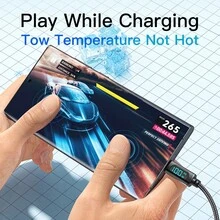Essager Type C Cable 100W 7A PD Fast Charging Charger USB C With LED Display Cable Data Wire For Laptop Mobile Phone Tablet Nan - Black - View 4