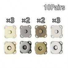 10/20Pairs Hand-Sewn Magnetic Snap Buttons, DIY Fashion & Crafts, Suitable For Clothing, Bags, Multi-Functional Buttons - Multicolor - View 16