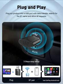 XUDA 2026 New 2-In-1 Wireless Car Smart Box, CarPlay & Android Auto Mini Adapter, Carplay Converter, Fast Auto Connection, No Delay, Compact & Elegant Smart Box, Wired To Wireless, Fashionable & Portable, With USB/USB-C Ports - A - View 5