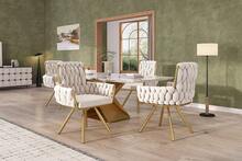 Beige Velvet Dining Chair Set Of 2 - 米色 - 查看 11