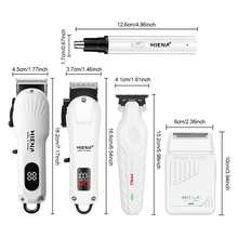 HIENA 5PCS Hair Clipper Set, Cordless Electric Hair Trimmer For Men, Suitable For Daily Haircut, Salon Haircut, Shaving, Nose Hair Trimming, USB Fast Charging, LED Digital Display, Adjustable Combs, Easy To Use For Beginners, Multiple Accessories, Gift Box Packaging, Great Holiday Gift - View 10