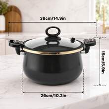 EZIFY 7L Large Capacity Saucepans, Durable Enamel Stockpots, Compatible With All Hobs, Easy To Clean, Perfect For Family Meals, Soup, Pasta & Parties - View 3