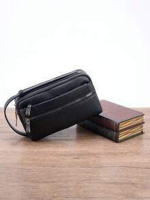 HOVI'S Tas Tangan Minimalis Retro Fashion Bisnis Kasual Portabel Kapasitas Besar Multifungsi Tas Genggam Tas Ponsel Tas Desainer - Hitam - View 2