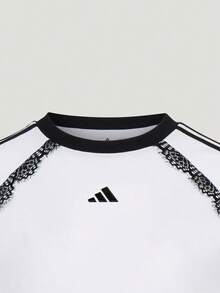 Adidas Kaos Rajut Lengan Pendek Tanpa Kerah Wanita DCE BF SS TEE TLD8217 - Hitam dan Putih - View 4