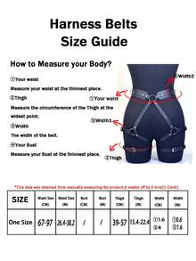 Men's Punk Gothic Body Harness Wide Waist Leg Garter Adjustable Metal O-Ring Rivet Buckle Outdoor Street Style Motorcycle Club Outfit Accessory - Black - View 3
