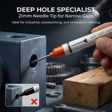 5/8pcs 20mm Long Tip Deep Hole Permanent Marker, 1.0mm Fine Tip, Industrial Grade, Quick Drying, Waterproof, Low Odor, Suitable For Construction And Woodworking - Sets - View 4