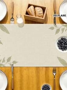1pc Pumpkin Table Runner - Edged Rectangular Suitable For Holiday Dining, Kitchen Decor With Vine Pattern, Polyester Fiber Runner Suitable For Home Decoration - Pastel Green - View 6