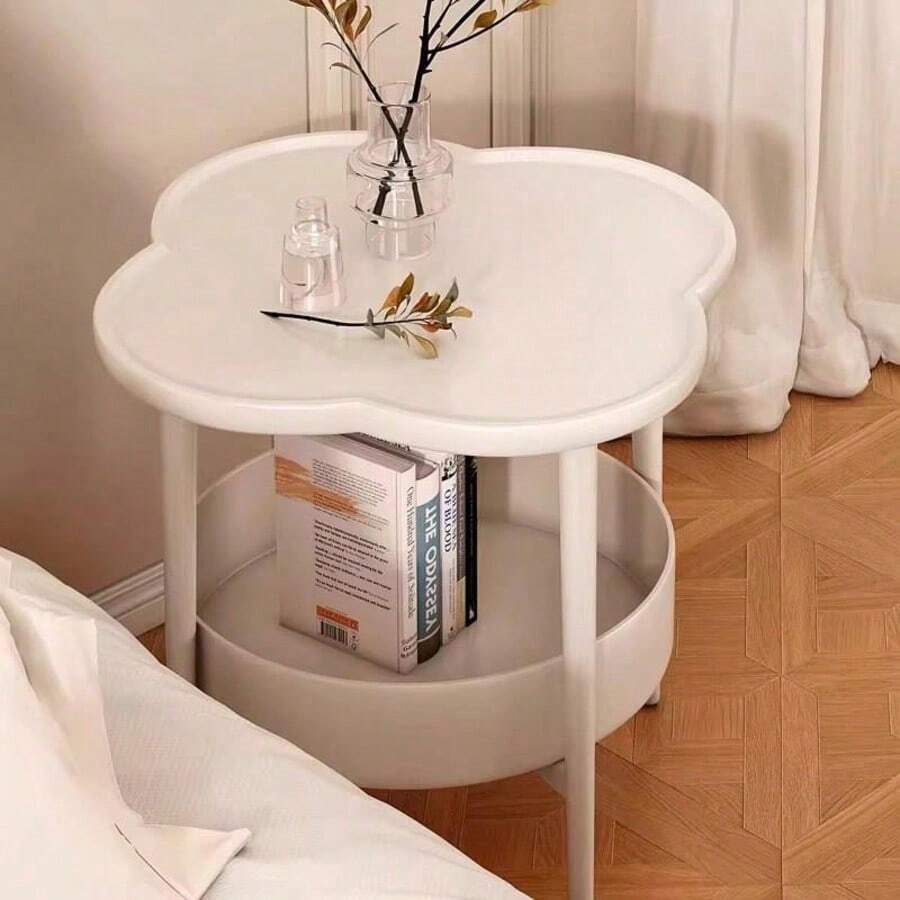 Creative Small Coffee Table For Home Living Room, Bedside Corner Table, Modern Minimalist Mobile Nightstand With Storage For Bedroom - White - View 1