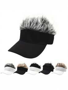 1pc Unisex Funny Spiky Wig Sun Hat, Adjustable Creative Wig Sun Hat, Suitable For Party And Outdoor Sports - Wig Baseball Cap - View 1