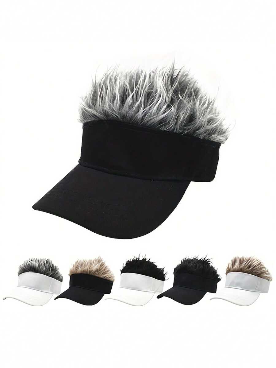 1pc Unisex Funny Spiky Wig Sun Hat, Adjustable Creative Wig Sun Hat, Suitable For Party And Outdoor Sports - Wig Baseball Cap - View 1