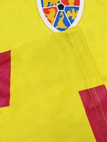 Romania Style Men's Football Jersey & Round Neck Lightweight Sports Shirt & Breathable, Moisture-Wicking, Quick-Dry & Suitable For Training, Match, Daily Wear, Gift - Yellow - View 6