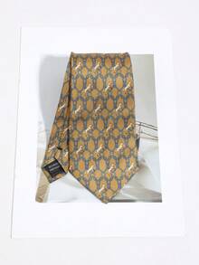 1件男士復古馬銜扣鏈條紋理圖案休閒手打領帶 - 馬術手打 - 查看 3