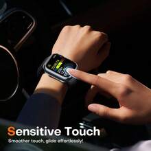 2pcs Ivory White Fit 5pro Smartwatch Tempered Glass Integrated Protective Case & Film - 2pcs Ivory White Shell Film Integrated - View 5